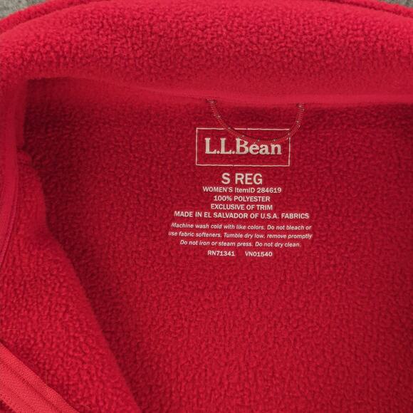 LL Bean Jacket Womens Small Red Full Zip Polartec Fleece Outdoor Pockets Hiking - Picture 2 of 9